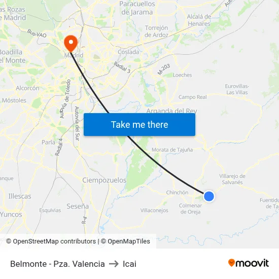 Belmonte - Pza. Valencia to Icai map