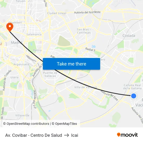 Av. Covibar - Centro De Salud to Icai map