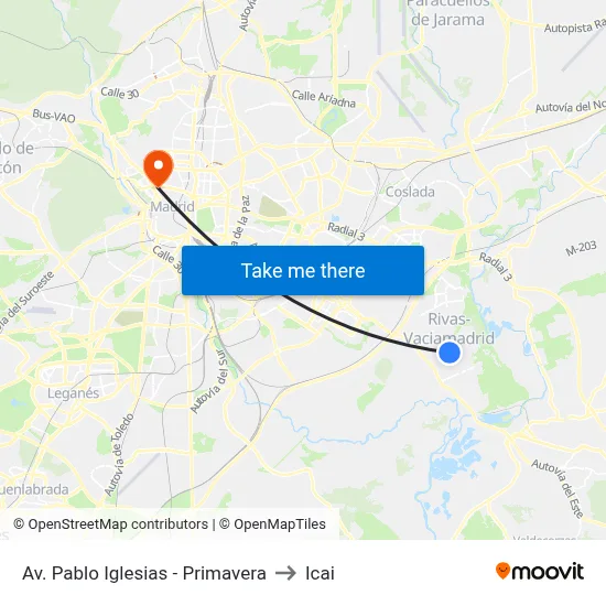 Av. Pablo Iglesias - Primavera to Icai map