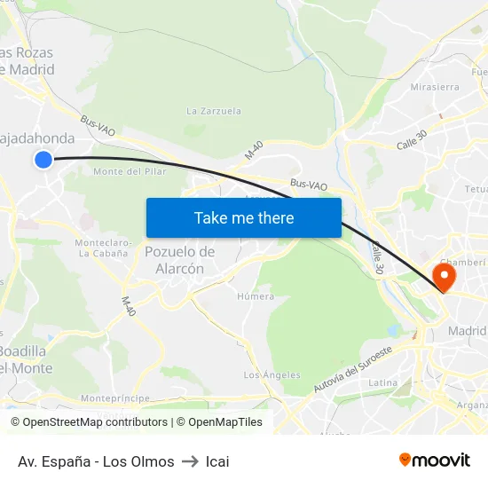 Av. España - Los Olmos to Icai map