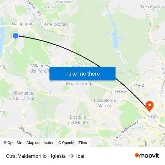 Ctra. Valdemorillo - Iglesia to Icai map