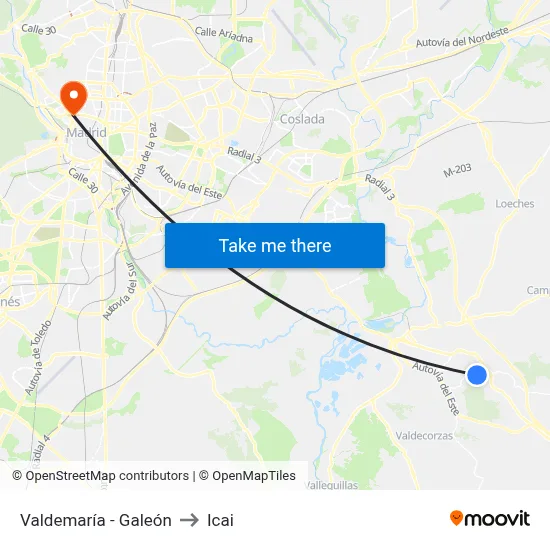 Valdemaría - Galeón to Icai map