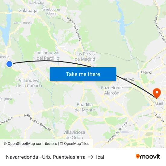 Navarredonda - Urb. Puentelasierra to Icai map