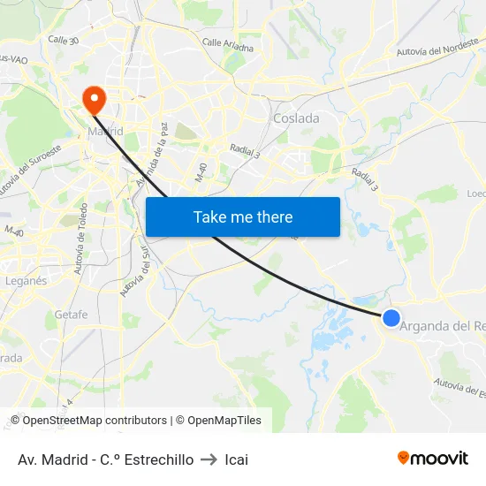 Av. Madrid - C.º Estrechillo to Icai map