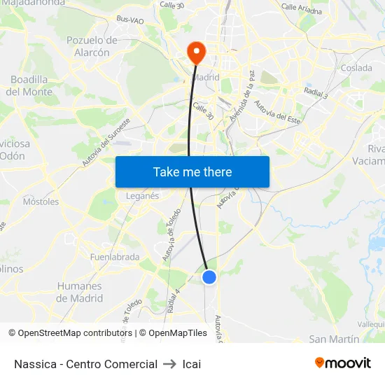 Nassica - Centro Comercial to Icai map