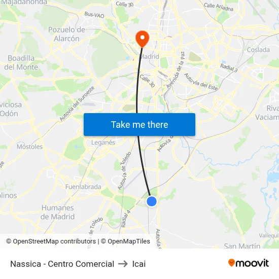 Nassica - Centro Comercial to Icai map
