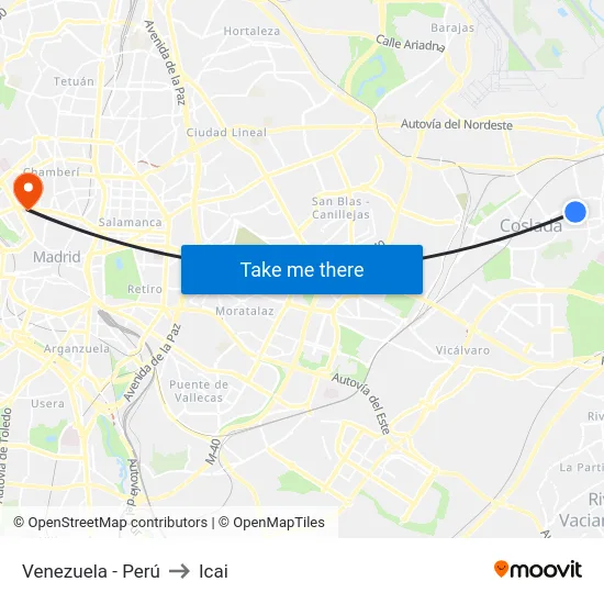 Venezuela - Perú to Icai map