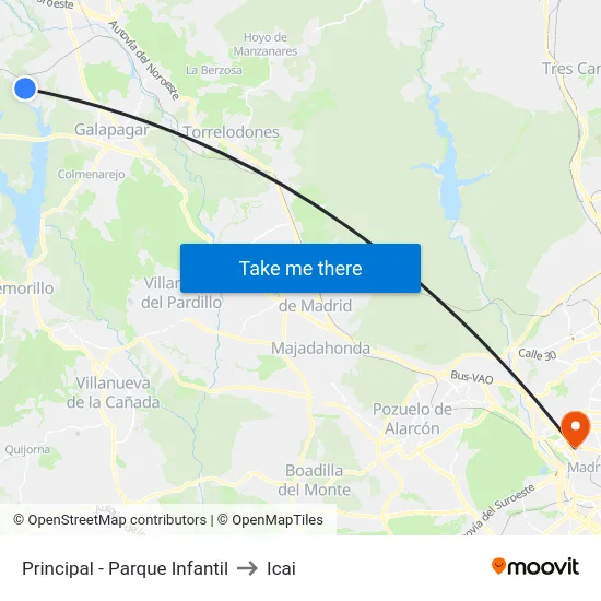 Principal - Parque Infantil to Icai map