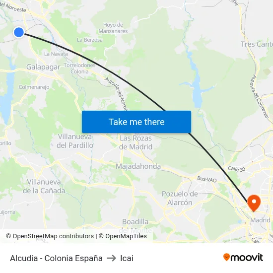 Alcudia - Colonia España to Icai map