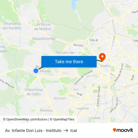 Av. Infante Don Luis - Instituto to Icai map
