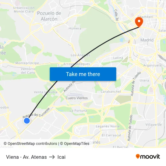 Viena - Av. Atenas to Icai map