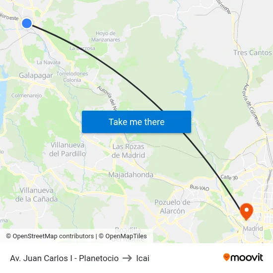 Av. Juan Carlos I - Planetocio to Icai map