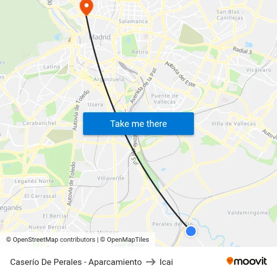 Caserío De Perales - Aparcamiento to Icai map