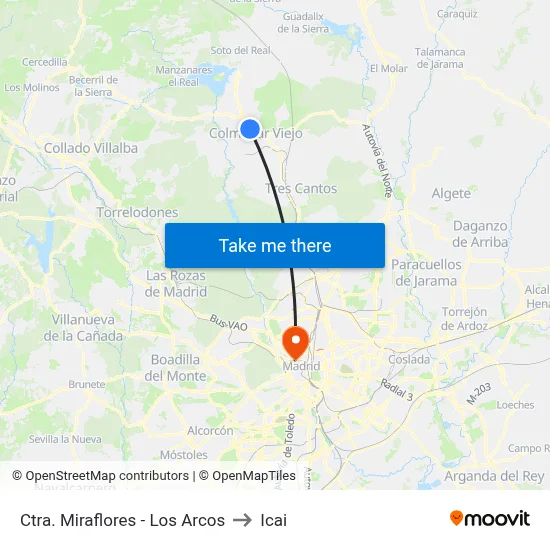 Ctra. Miraflores - Los Arcos to Icai map