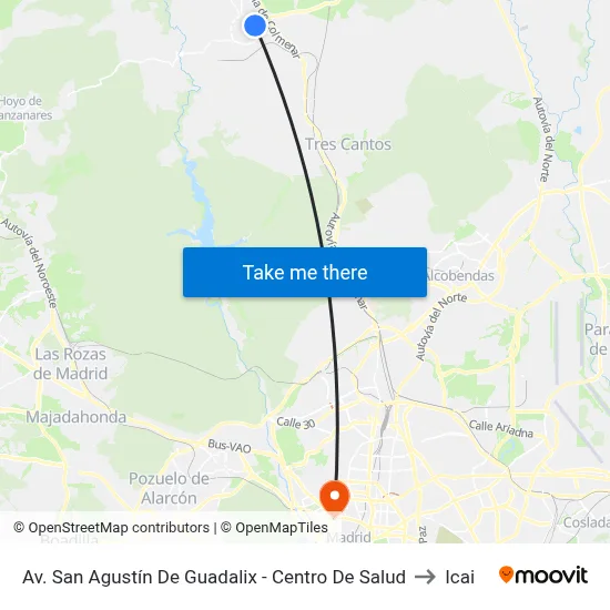 Av. San Agustín De Guadalix - Centro De Salud to Icai map