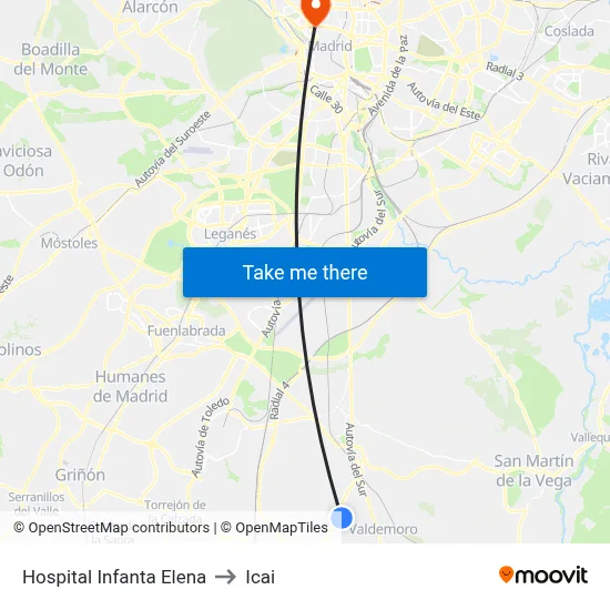 Hospital Infanta Elena to Icai map