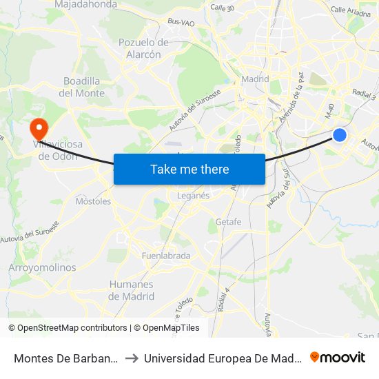 Montes De Barbanza to Universidad Europea De Madrid map