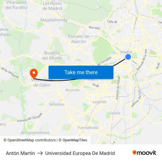 Antón Martín to Universidad Europea De Madrid map