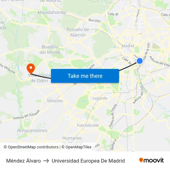 Méndez Álvaro to Universidad Europea De Madrid map