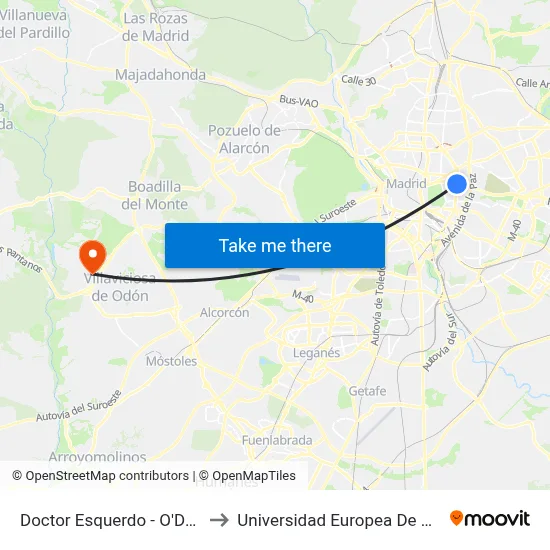 Doctor Esquerdo - O'Donnell to Universidad Europea De Madrid map