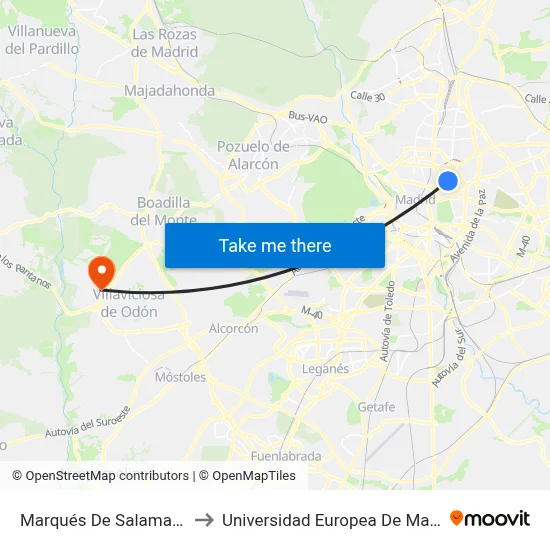 Marqués De Salamanca to Universidad Europea De Madrid map