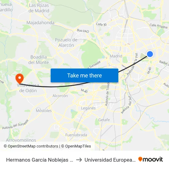 Hermanos García Noblejas - Centro Salud to Universidad Europea De Madrid map