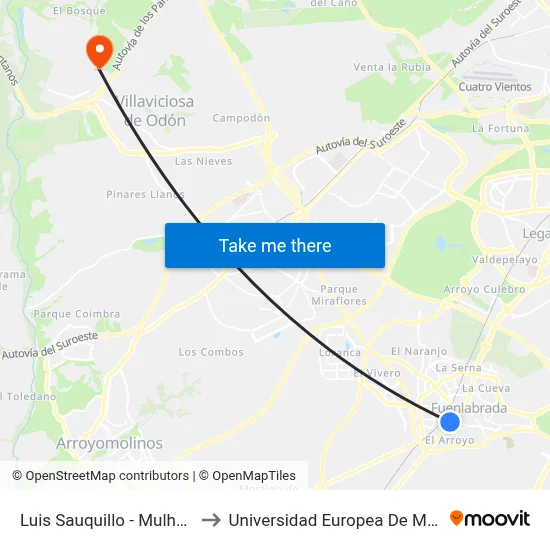 Luis Sauquillo - Mulhacén to Universidad Europea De Madrid map