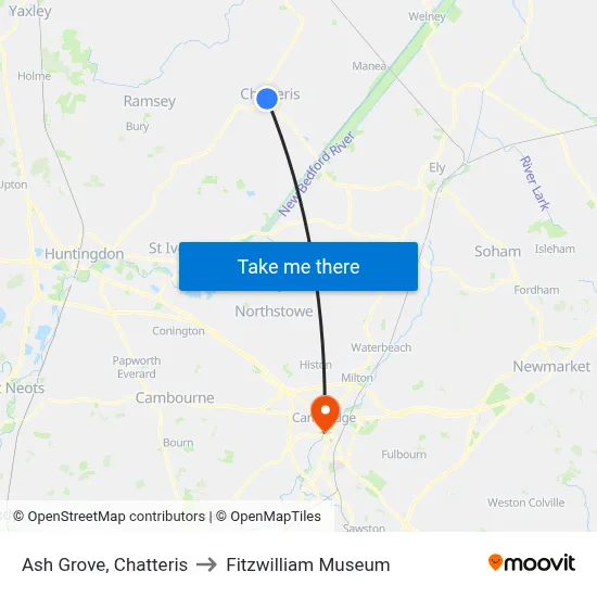 Ash Grove, Chatteris to Fitzwilliam Museum map