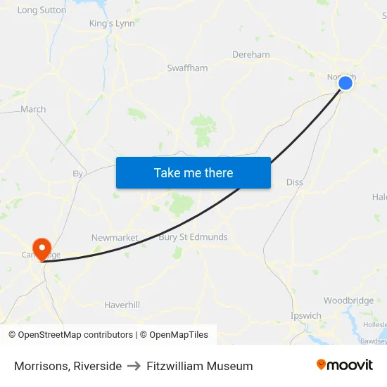 Morrisons, Riverside to Fitzwilliam Museum map