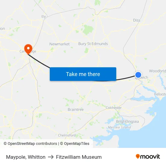 Maypole, Whitton to Fitzwilliam Museum map