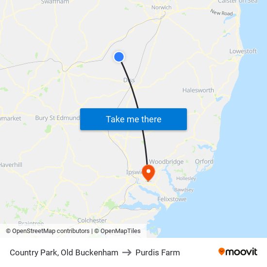 Country Park, Old Buckenham to Purdis Farm map