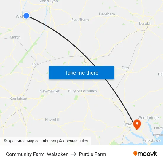 Community Farm, Walsoken to Purdis Farm map