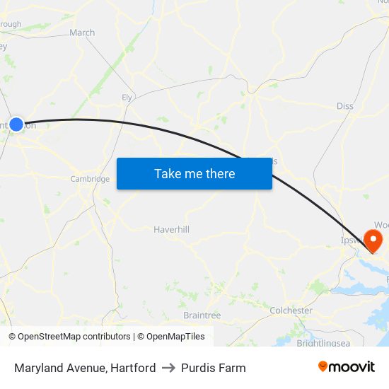 Maryland Avenue, Hartford to Purdis Farm map