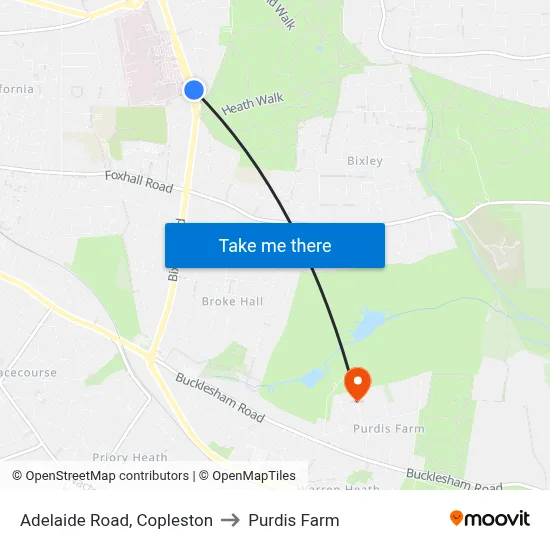 Adelaide Road, Copleston to Purdis Farm map