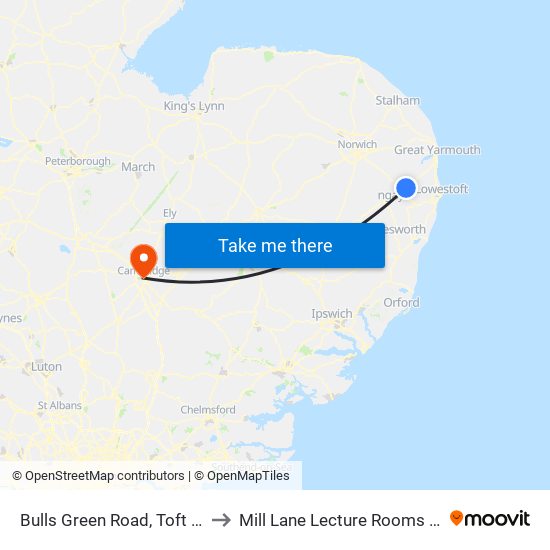 Bulls Green Road, Toft Monks to Mill Lane Lecture Rooms (MLLR) map