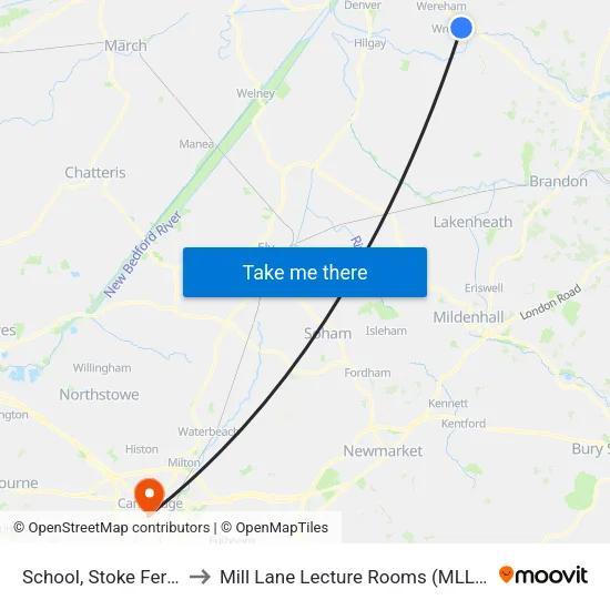 School, Stoke Ferry to Mill Lane Lecture Rooms (MLLR) map