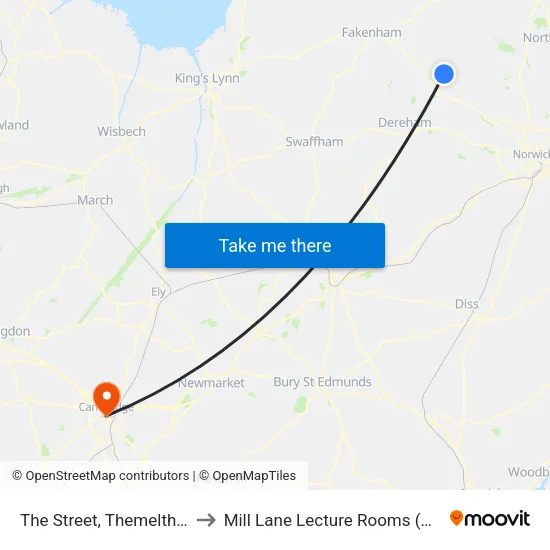 The Street, Themelthorpe to Mill Lane Lecture Rooms (MLLR) map