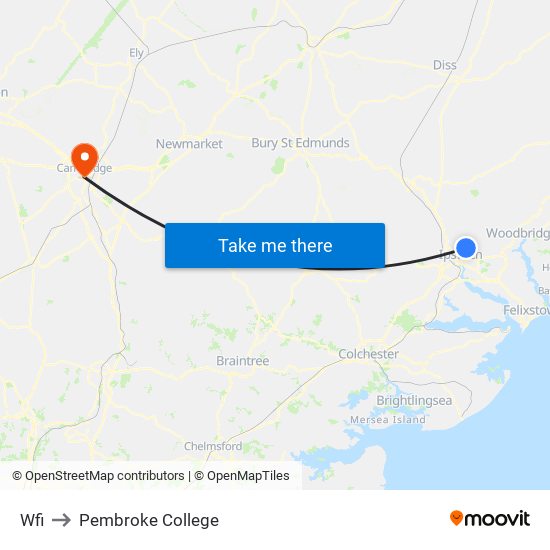 Wfi to Pembroke College map