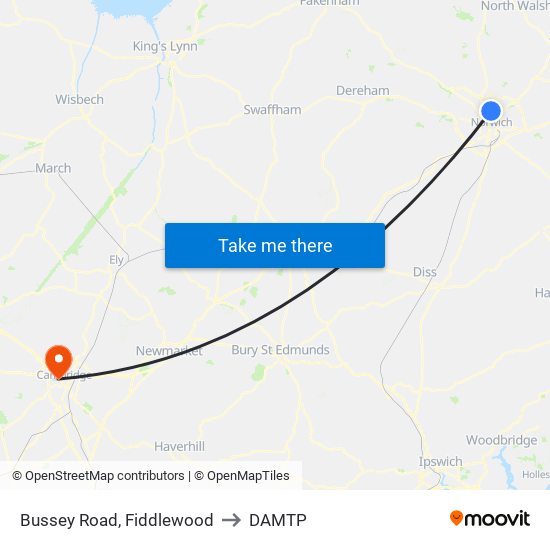 Bussey Road, Fiddlewood to DAMTP map