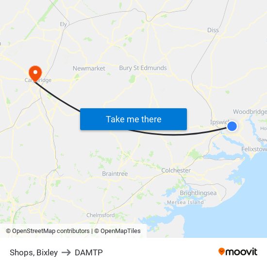 Shops, Bixley to DAMTP map