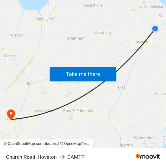 Church Road, Hoveton to DAMTP map