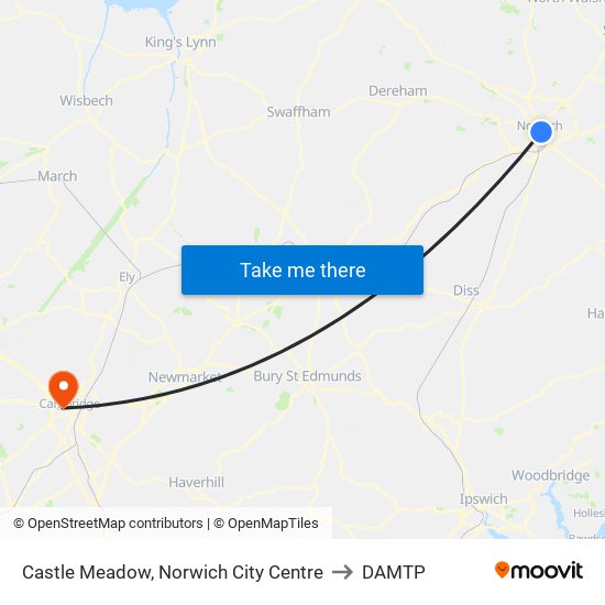 Castle Meadow, Norwich City Centre to DAMTP map