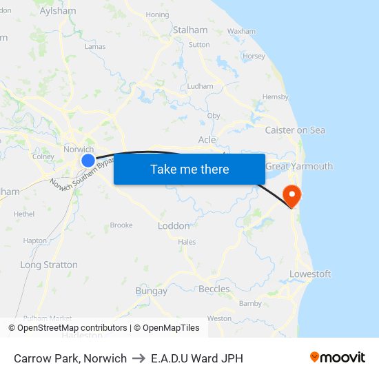 Carrow Park, Norwich to E.A.D.U Ward JPH map