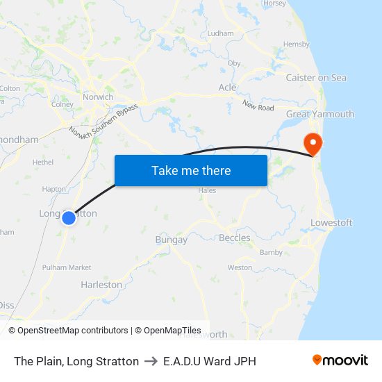 The Plain, Long Stratton to E.A.D.U Ward JPH map