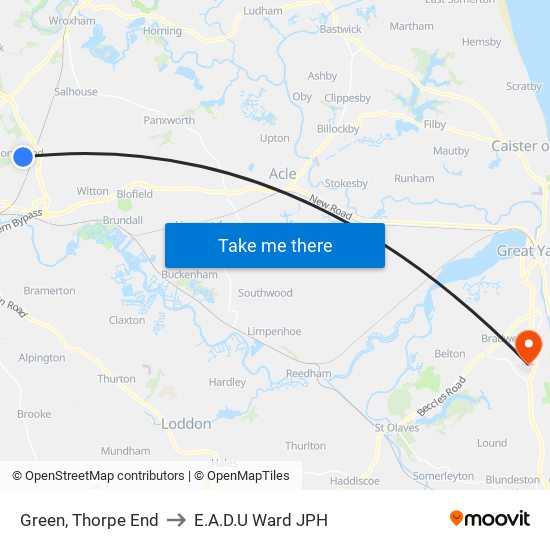 Green, Thorpe End to E.A.D.U Ward JPH map