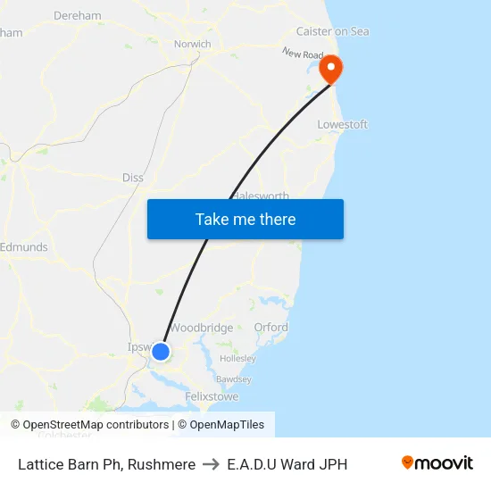 Lattice Barn Ph, Rushmere to E.A.D.U Ward JPH map