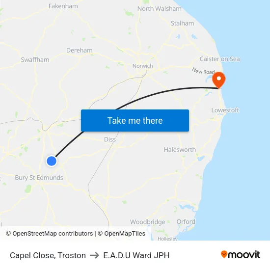 Capel Close, Troston to E.A.D.U Ward JPH map