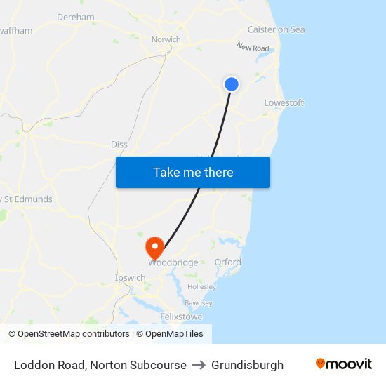 Loddon Road, Norton Subcourse to Grundisburgh map