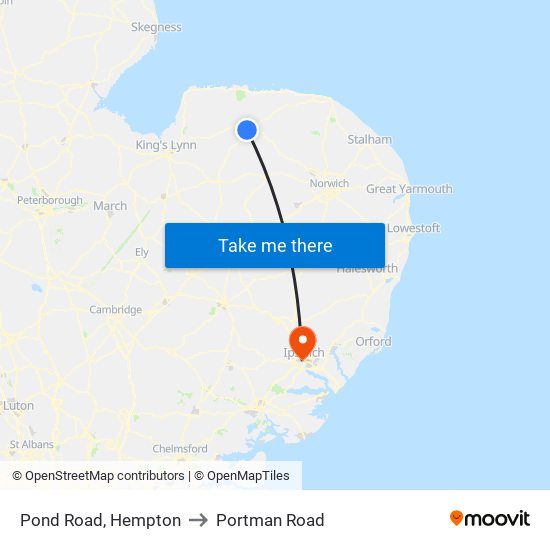Pond Road, Hempton to Portman Road map