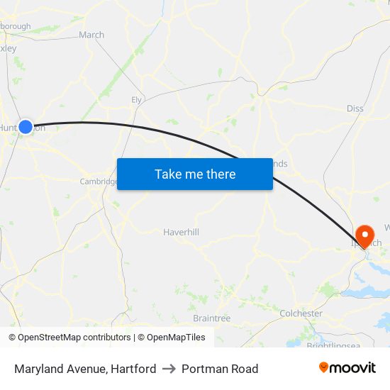 Maryland Avenue, Hartford to Portman Road map